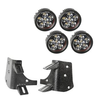 Dual A-Pillar LED Kit, 3-Inch Round Lights, 97-06 Jeep Wrangler TJ/LJ Offroad Look XTREME4X4