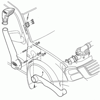 Safari Snorkel Isuzu DMax για κινητήρες 3,0lt Diesel 2000 και μετά Isuzu XTREME4X4