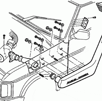 Safari Snorkel για κινητήρες 3.5lt & 3.9lt V8 Land Rover XTREME4X4