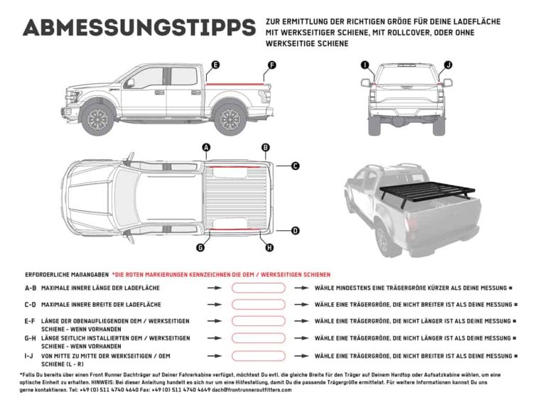 Pickup Truck Load Bed Slimline II Rack Kit / 1255mm(W) x 1358mm(L) – by Front Runner Front Runner XTREME4X4