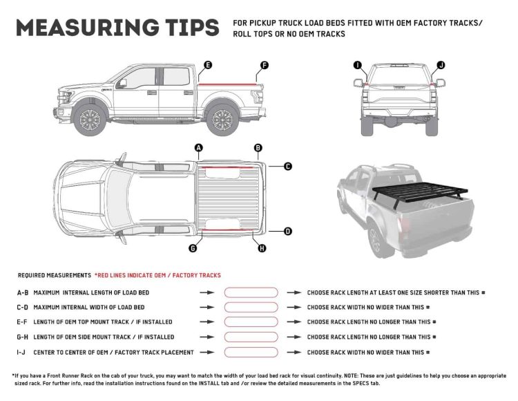 Pickup Truck Load Bed Slimline II Rack Kit / 1255mm(W) x 1358mm(L) – by Front Runner Front Runner XTREME4X4