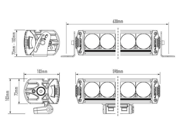 Triple-R 1250 Smartview 12170 Lumens Προβολείς XTREME4X4